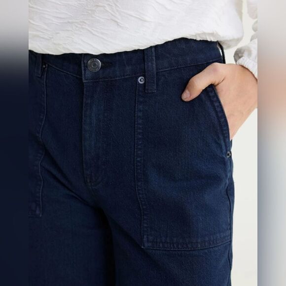 New With Tags Reitmans Size 32 Straight Leg Mid-Rise Utility Dark Denim‎ Jeans - Picture 4 of 16